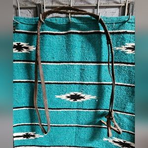 Leather braided reins with martingale stoppers